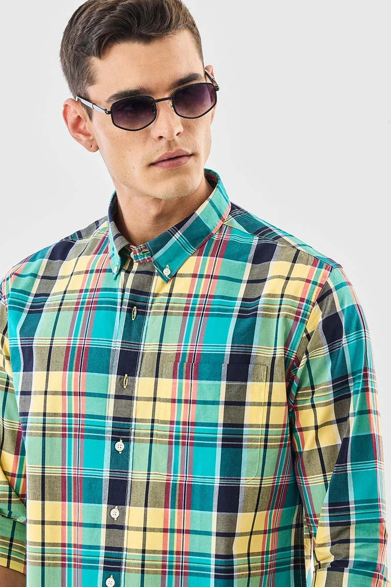 سنيتش قميص قطني % كاروهات بقصة عادية