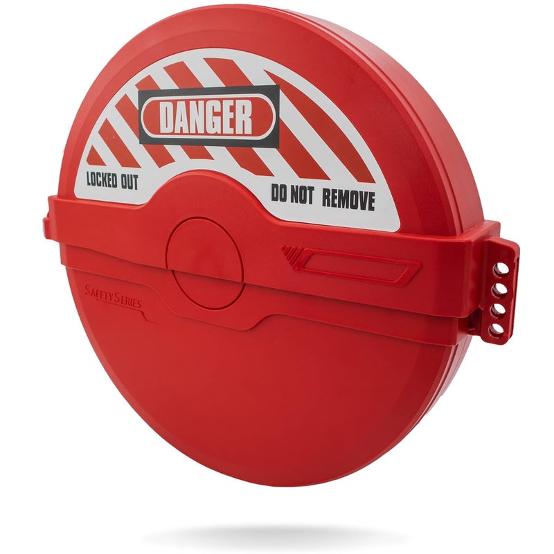 TRADESAFE Gate Valve Lockout - Red Lockout Tagout Valve for 10 inch to 13 inch Diameter Valve Handles, OSHA Compliant, Impact Resistant Propane Tank Lock, Gas Lock - Image 1
