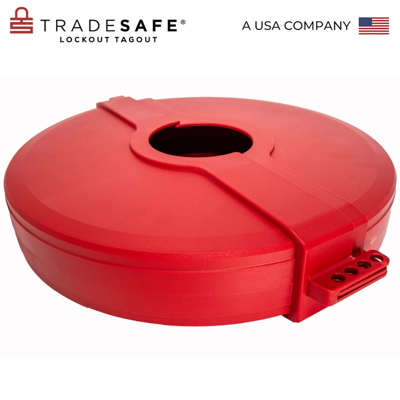 TRADESAFE Gate Valve Lockout - Red Lockout Tagout Valve for 10 inch to 13 inch Diameter Valve Handles, OSHA Compliant, Impact Resistant Propane Tank Lock, Gas Lock - Image 5