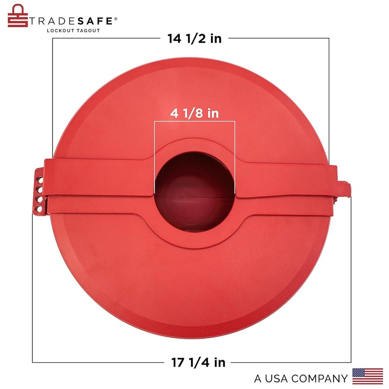 TRADESAFE Gate Valve Lockout - Red Lockout Tagout Valve for 10 inch to 13 inch Diameter Valve Handles, OSHA Compliant, Impact Resistant Propane Tank Lock, Gas Lock - Image 2