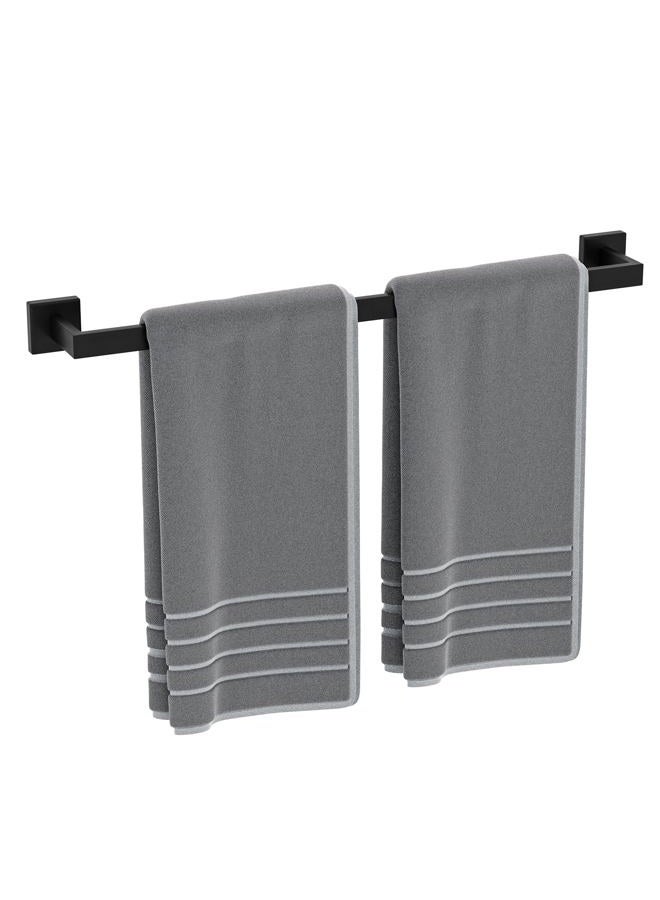 Luxbaro Matte Black Towel Bar 24 Inch, Square Base Thicken Towel Rack for Bathroom Wall, SUS304 Stainless Steel Towel Rod, Modern Home Decor (Total Length 26-Inch) - Image 1