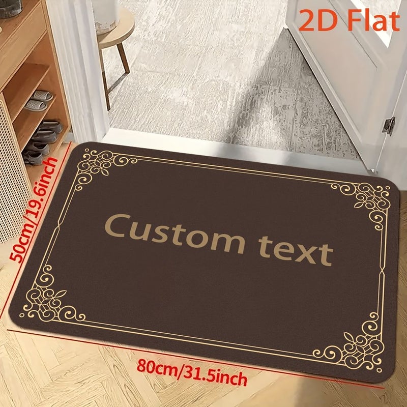 Custom Text Pattern Non Slip Mat 40x60cm Personalized Carpet with Your Own Text And Designs Soft Durable Flannel Entrance Rug Machine Washable for Living Room Bedroom Dorm Corridor - Image 5