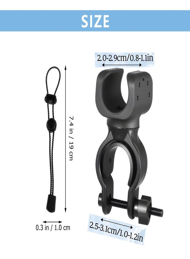 AbbiyyZ 2 Pcs Cane Holder for Walker, Universal Walking Stick Holder for Wheelchair & Rollator, Durable Cane Clips for Seniors, Includes Elastic Cord Lanyard Fixing Buckle for Mobility Aids - Image 2