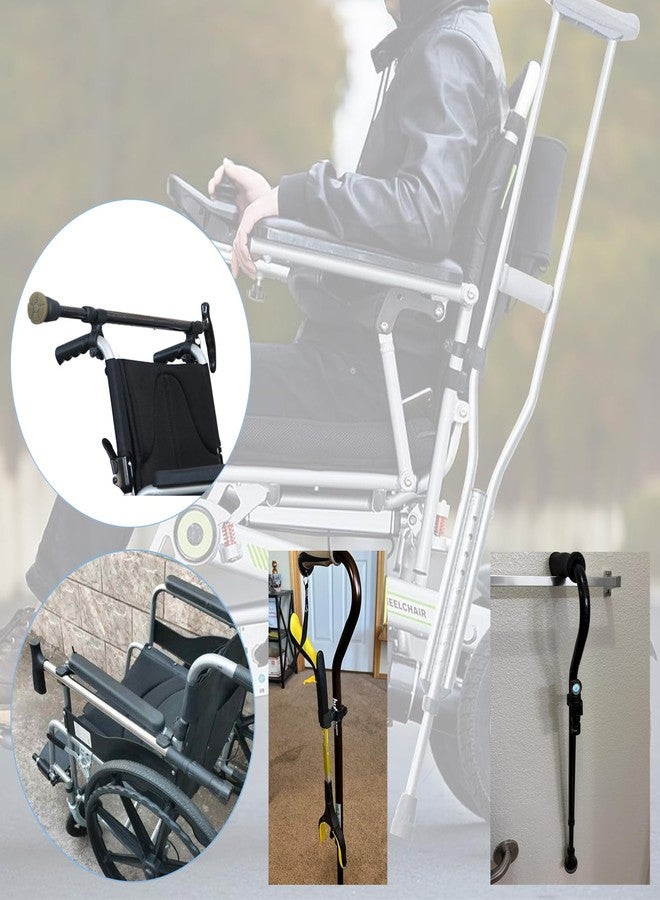AbbiyyZ 2 Pcs Cane Holder for Walker, Universal Walking Stick Holder for Wheelchair & Rollator, Durable Cane Clips for Seniors, Includes Elastic Cord Lanyard Fixing Buckle for Mobility Aids - Image 4