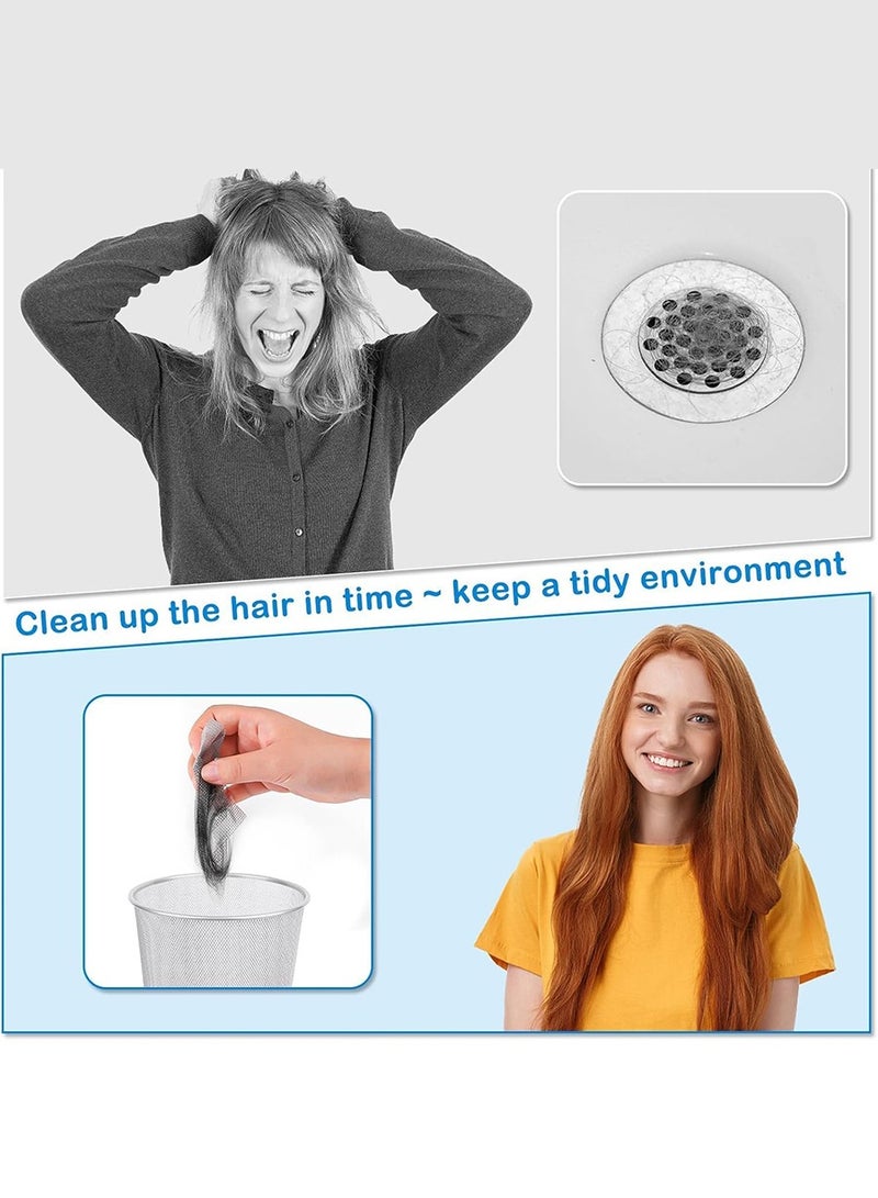 7cm*5m*2PCS Self-Adhesive Hair Filter Sticker, Disposable Shower Drain Adapter, Anti-Clog Kitchen Bathroom Drain Hair Drain Catcher, Door, Kitchen Sewage Grill Filter, Window Screen Repair Patch,