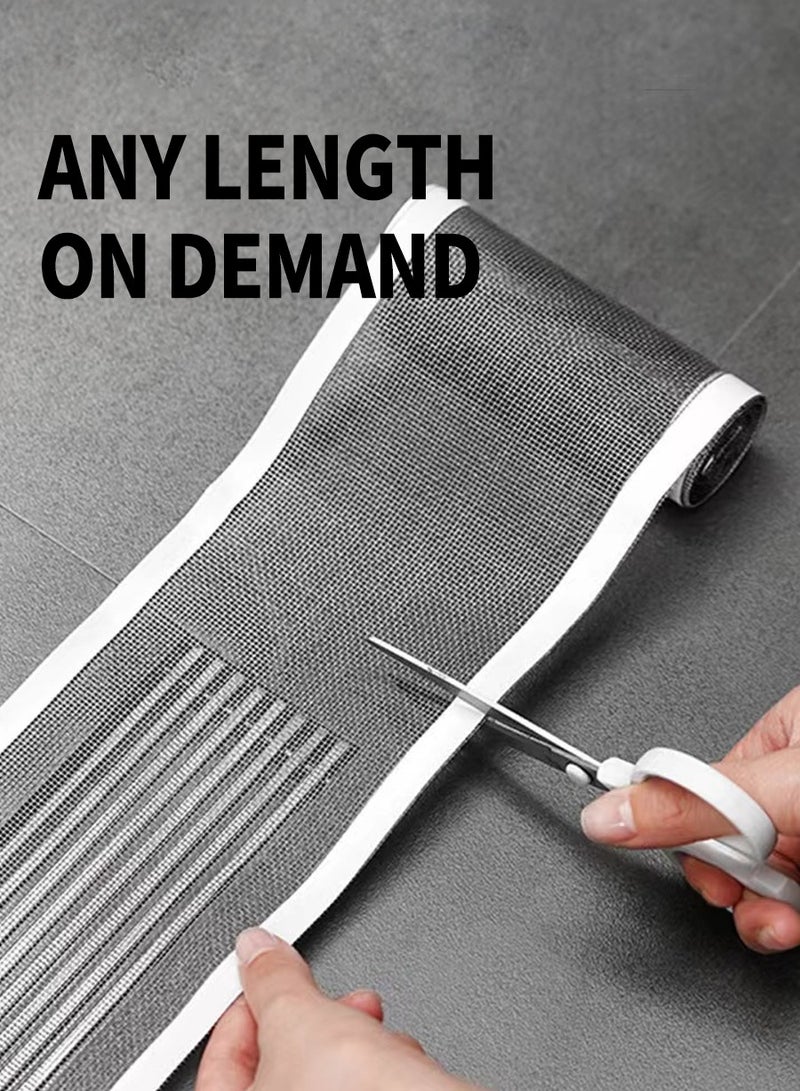 7cm*5m*2PCS Self-Adhesive Hair Filter Sticker, Disposable Shower Drain Adapter, Anti-Clog Kitchen Bathroom Drain Hair Drain Catcher, Door, Kitchen Sewage Grill Filter, Window Screen Repair Patch,