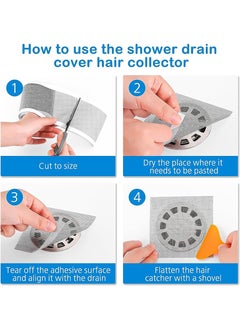 Beirui 7cm*5m*2PCS Self-Adhesive Hair Filter Sticker, Disposable Shower Drain Adapter, Anti-Clog Kitchen Bathroom Drain Hair Drain Catcher, Door, Kitchen Sewage Grill Filter, Window Screen Repair Patch,  - Image 5
