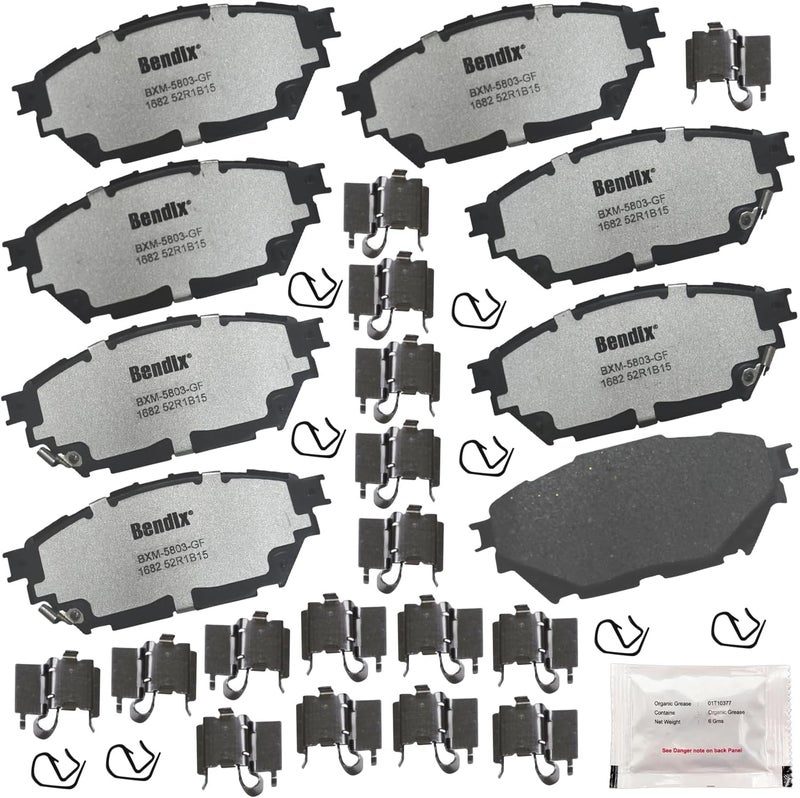 Bendix Fleet Metlok MKD1682FM Semi-Metallic Brake Pads compatible with Mitsubishi Fuso Canter FE125, FE160, FE180 (2013-2012) - Image 1