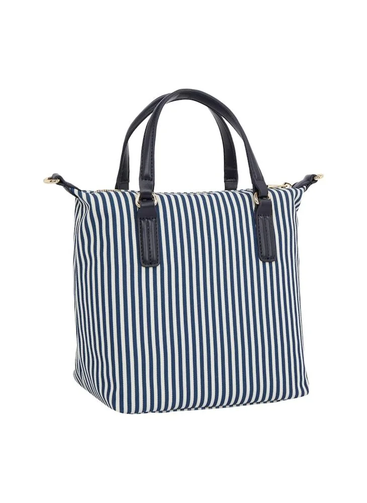 تومي هيلفيغر Logo Stripe Detail Zip Over Tote