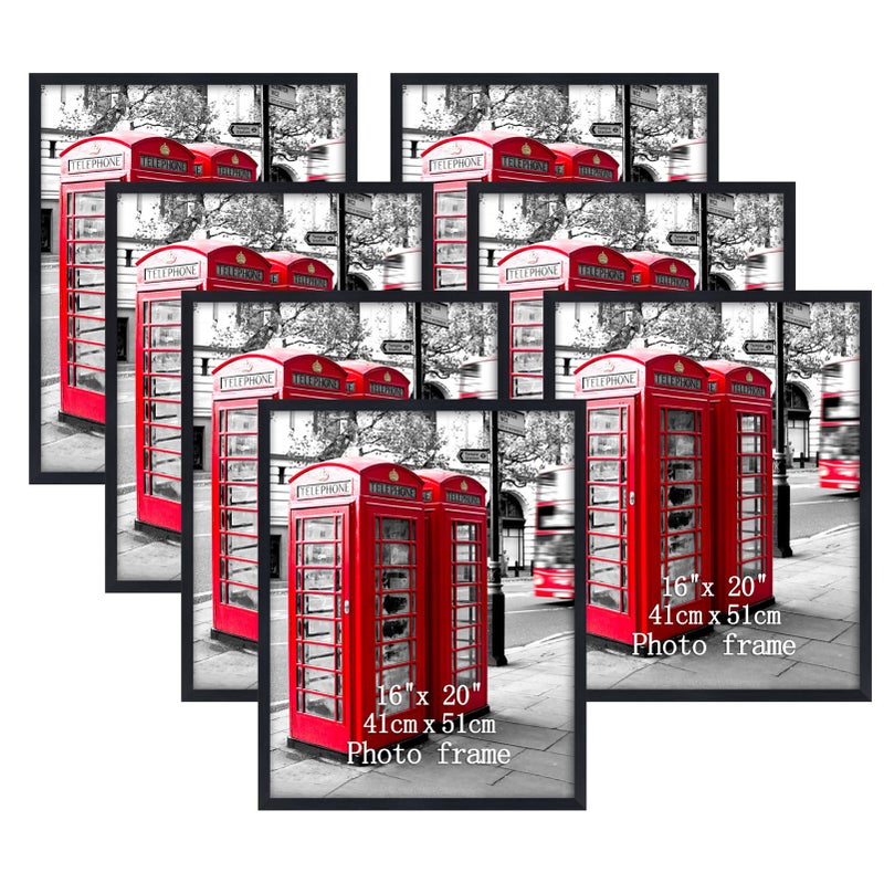 Giftgarden 16x20 Frames Black 7 Pack 20x16 Large Poster Picture Frame for Wall Portrait Landscape Orientation