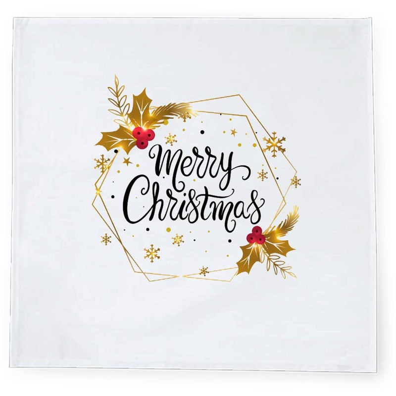 Khakee 6 Pcs Christmas Theme Silk Table Napkins 10x 10 for Xmas Decoration Christmas OrnamentsChristmas Giftxmas21231 - Image 3