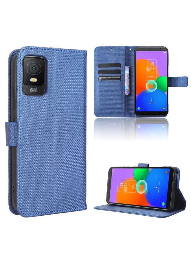 Generic - Case Cover For TCL 403 Diamond Texture Leather Phone Case Blue - Image 1