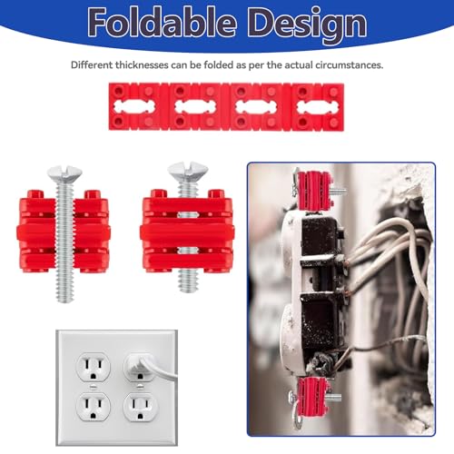 Klfte 168pcs White Wall Plate Screws & Outlet Spacers Kits, 3/8", 9/16", 3/4", 1", 1.2" Outlet Screws 6-32 and Receptacle Spacers for Switch Electrical Box - Image 3