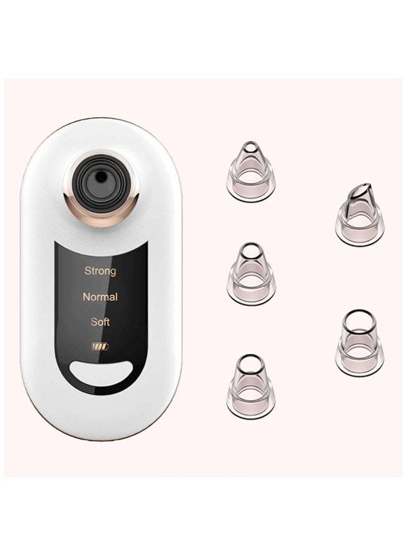 general Vacuum Blackhead Remover, Handheld Blackhead Remover Machine 3 Modes Portable Strong Suction LED Screen with 5 Heads for Nose for Salon - Image 2
