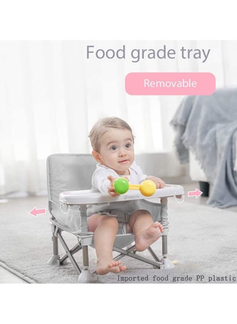 Baby Travel Booster Seat,Booster Seat for Table with Removable Dining Tray, Folding Compact Sit Up Chair for Dining Table for Indoor/Outdoor, Camping, Beach, Lawn Toddlers, Kids, Boys, Girls - Image 4