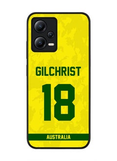 Cover for Poco X5 / Redmi Note 12 5G, Rugged Black Slim fit Flexible Thin Protective Phone Cases - Player Name - Adam Gilchrist, Jersey Number- 18
