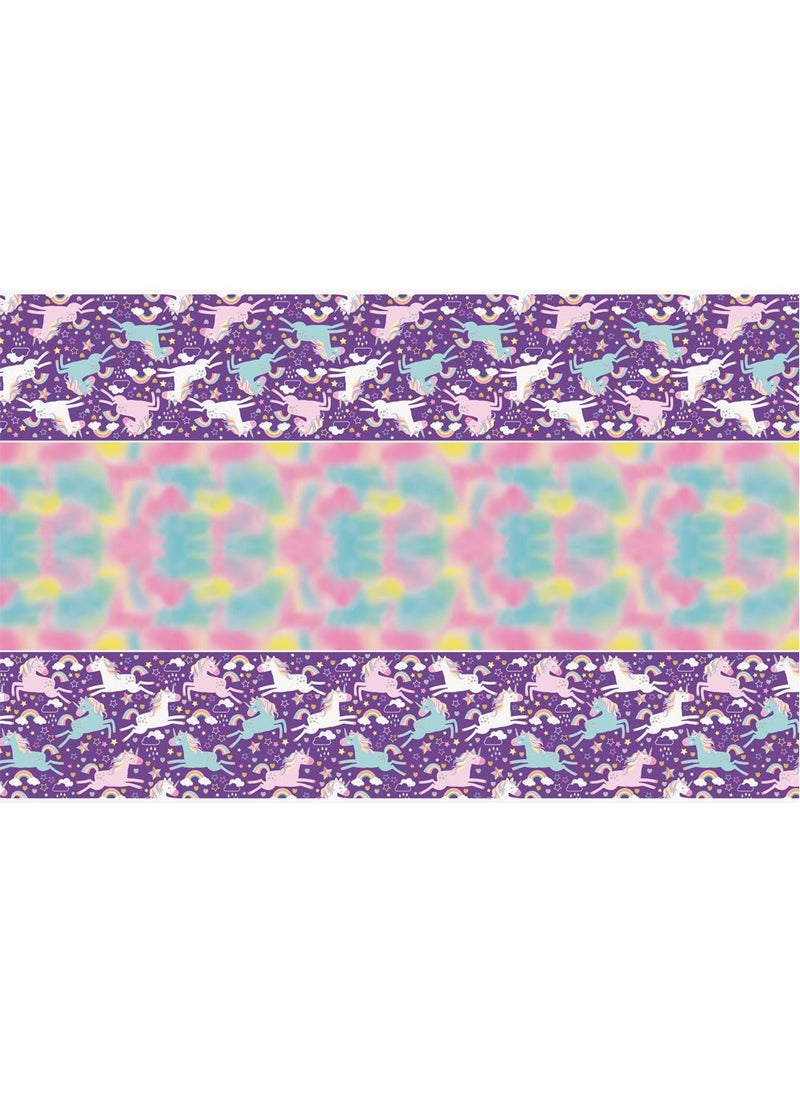 Unique Unicorn Tablecloth Purple Pastel 137cm Plastic - Image 2