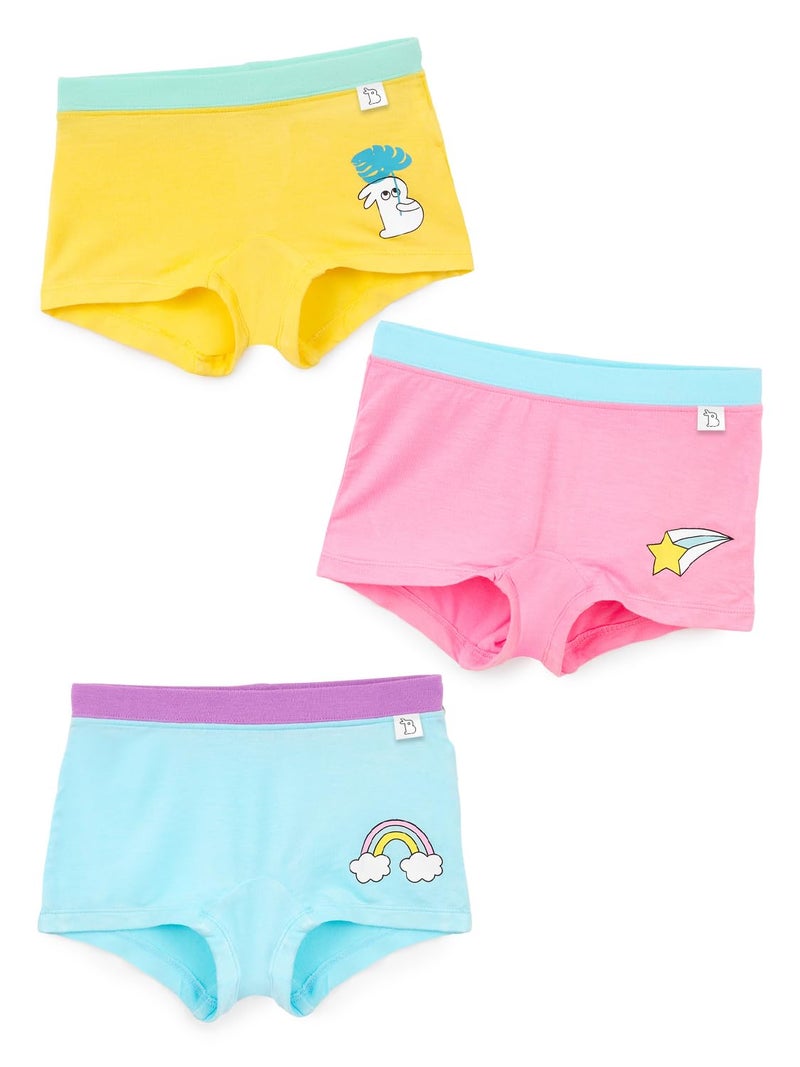 superbottoms Supersoft Underwear for Kids Girl Boyshorts (4-6Y) | 3X Softer Kids Underwear, 95% Bamboo 5% Elastane, Super Stretchy, Breathable, Gentle Elastics, No Scratchy Tags, AZO-Free Dyes | 3Pcs - Image 1