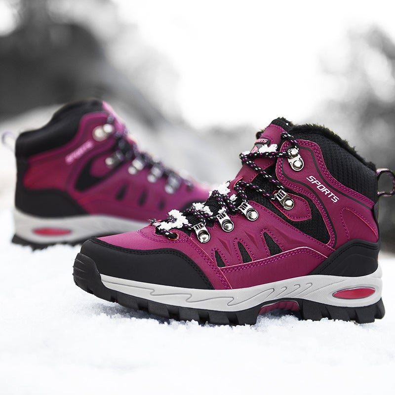 Dropshipping Men'S And Women'S Outdoor Hiking Shoes, High-Top Leather Cotton Shoes, Large Size Trekking And Trail Running Shoes, Couple'S Sports Shoes - Image 2