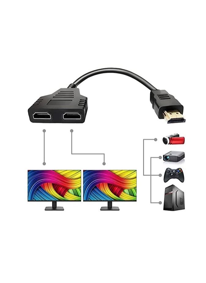 HDMI Male to 2 HDMI Female 1 In 2 Out Splitter Cable Adapter Converter