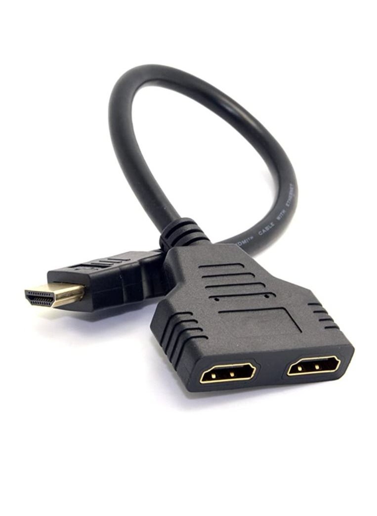 HDMI Male to 2 HDMI Female 1 In 2 Out Splitter Cable Adapter Converter