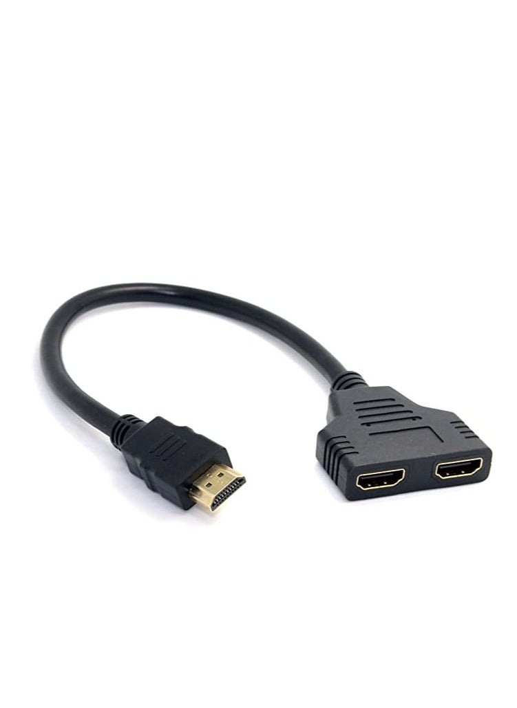HDMI Male to 2 HDMI Female 1 In 2 Out Splitter Cable Adapter Converter