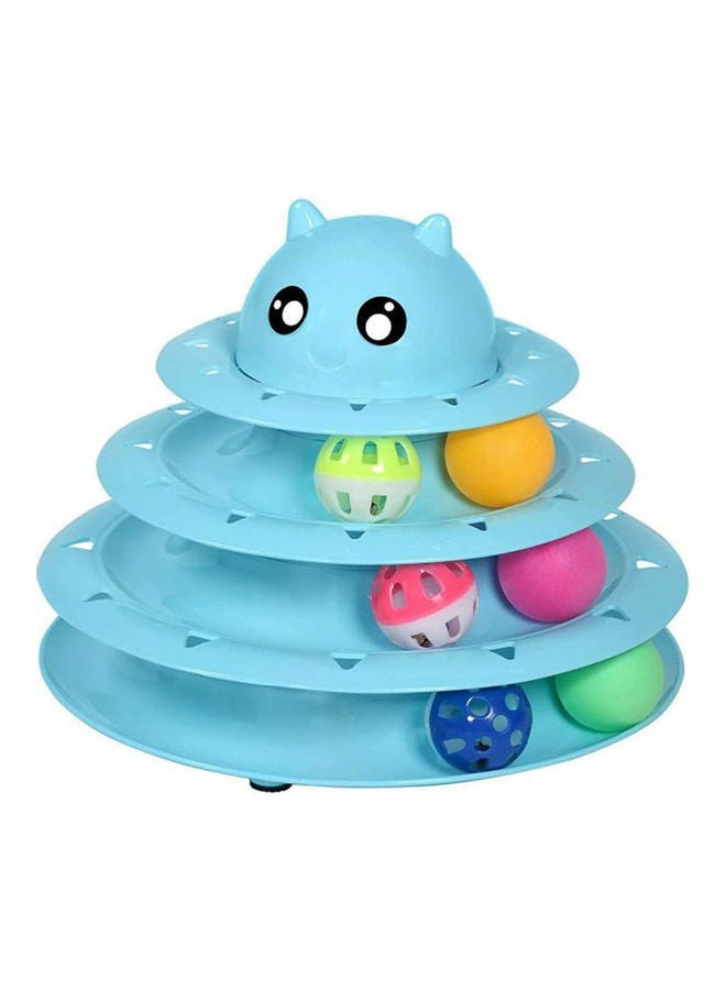 NIBEMINENT Cat Toy Roller Toys 3 Level Towers Tracks With Six Colorful Ball Interactive Kitten Fun Mental Physical Exercise Puzzle Multicolour