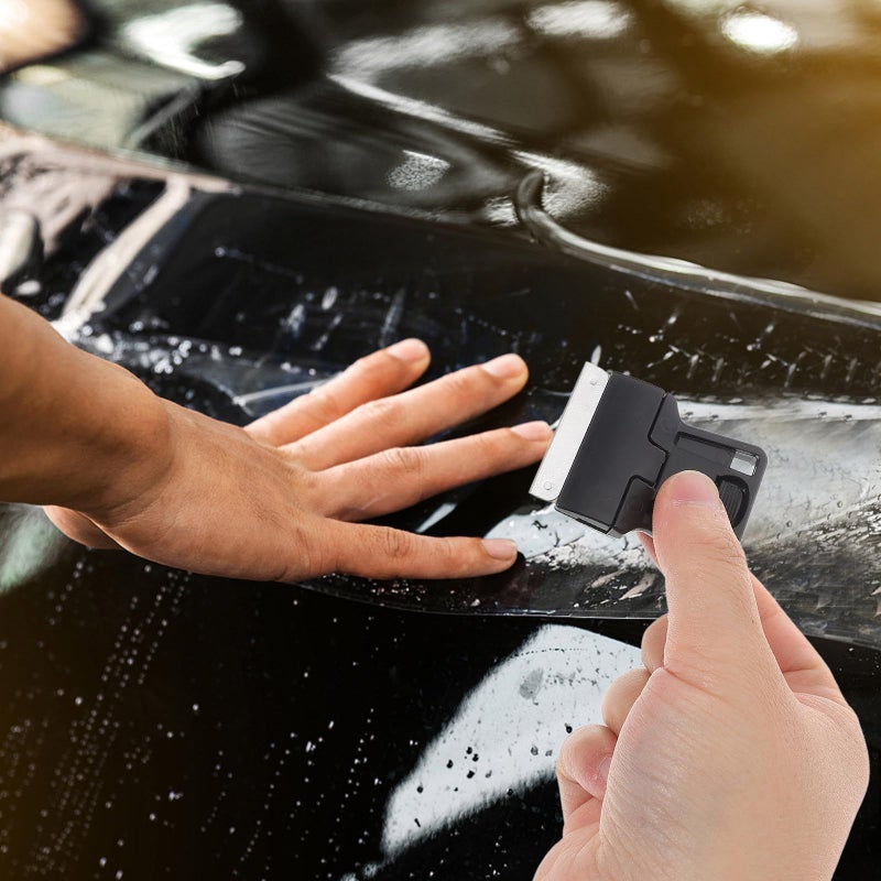 Black Multi Surface Car Glass Scraper with Replaceable Blades - Image 5