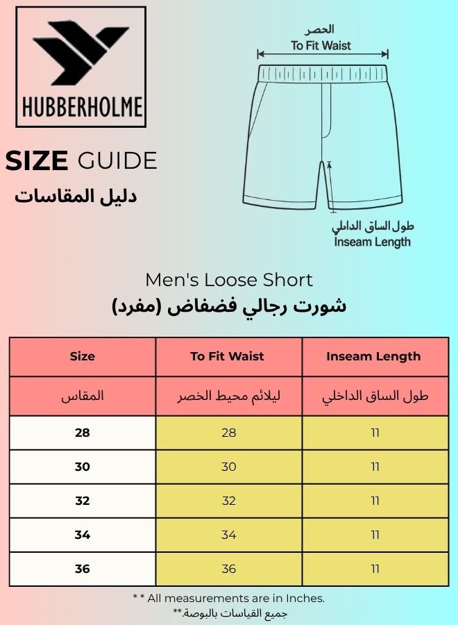 Hubberholme Men's Forest Green Cotton Blend Solid Pattern Cropped Length Cargo Loose Shorts - Image 4