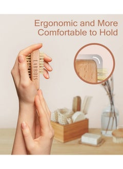 Larbois Larbois Nail Brush for Cleaning Fingernails, 2Pack Wooden Nail Brushes Fingernail Brush for Cleaning Nail Scrub Brush Two-Sided with Hanging Rope (Beechwood)  - Image 5