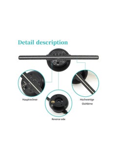 3D Hologram LED Fan Projector, 3D Hologram Fan, 3D Hologram Projector, 3D Holographic Projector Advertising Display with 224 LED Light Beads for Shop, Bar, Christmas