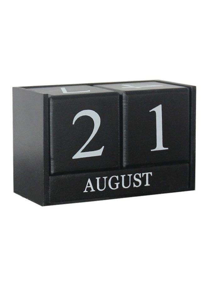 NIBEMINENT Wooden Desktop Calendar Black 