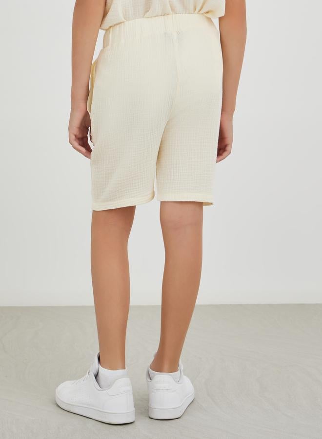 Styli Styli Regular Fit Badge Detail Shorts with Drawstring  - Image 4
