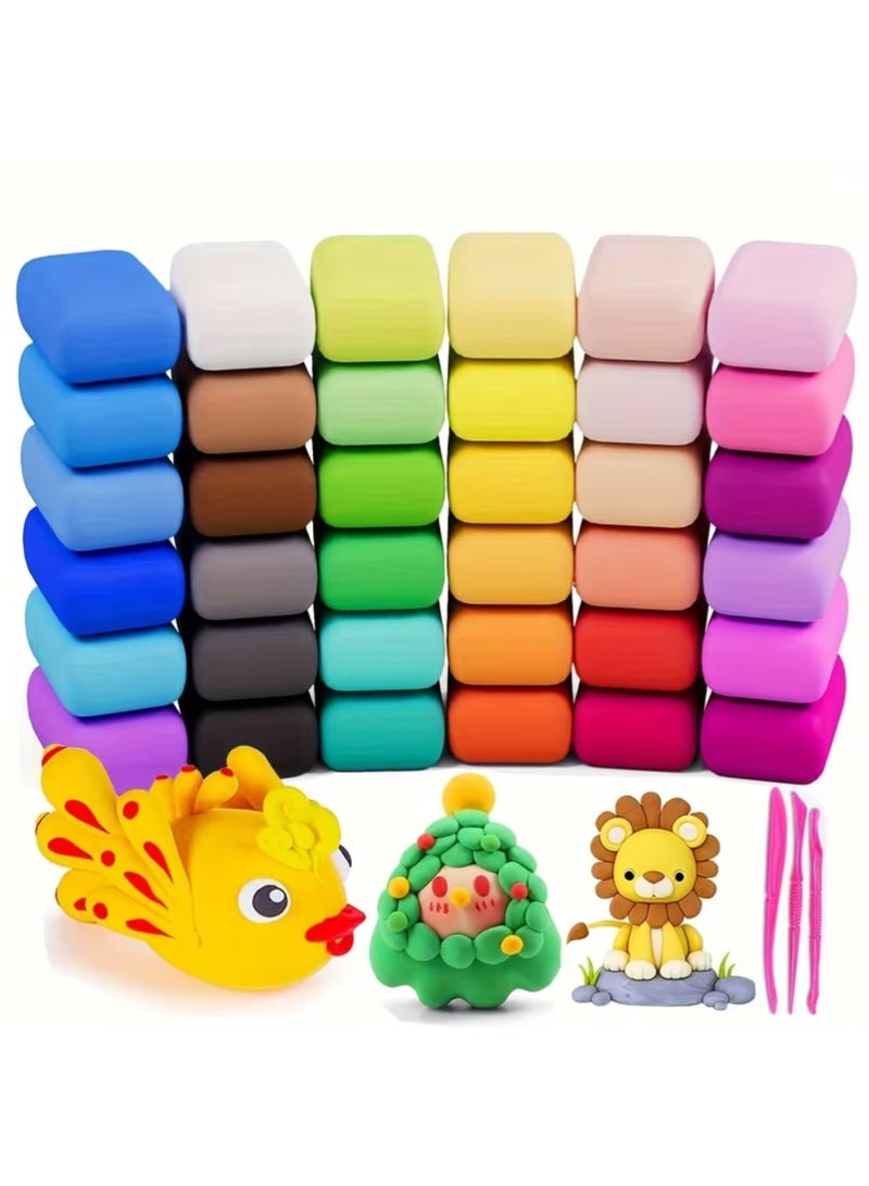 ZedPlay 72 Piece Colorful Non-Toxic Air Dry Clay for Kids – Multicolor Modeling Clay Set, Soft & Air-Hardening Craft Dough for Creative Arts & Crafts - Image 3
