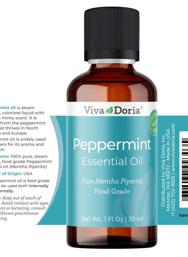 Viva Doria 100% Pure Northwest Peppermint Essential Oil, Undiluted, Food Grade, Steam Distilled, Made in USA, 30 mL (1 Fluid Ounce) - Image 2