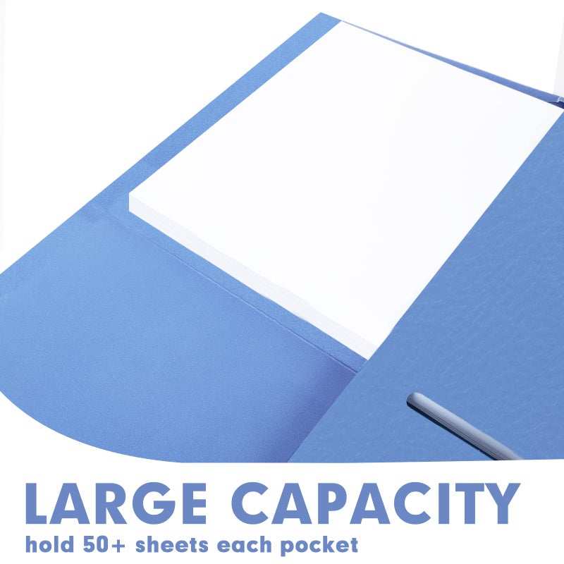 RAZCC Two Pocket Folders, RAZCC 100 Pack File Folders with Pockets Fit Letter Size Paper, Thick Paper File Folder for School Office Business Home, Assorted 10 Colors - Image 3