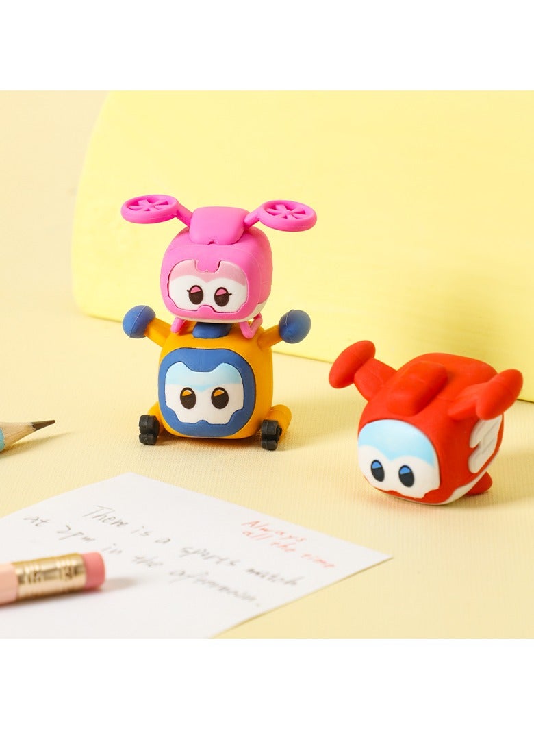 Deli 1 piece Assorted shape and color EH325 Cartoon Character Eraser 40×30×30mm – ideal for fun learning, 3pcs/set - Image 4