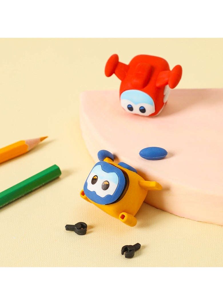 Deli 1 piece Assorted shape and color EH325 Cartoon Character Eraser 40×30×30mm – ideal for fun learning, 3pcs/set - Image 3