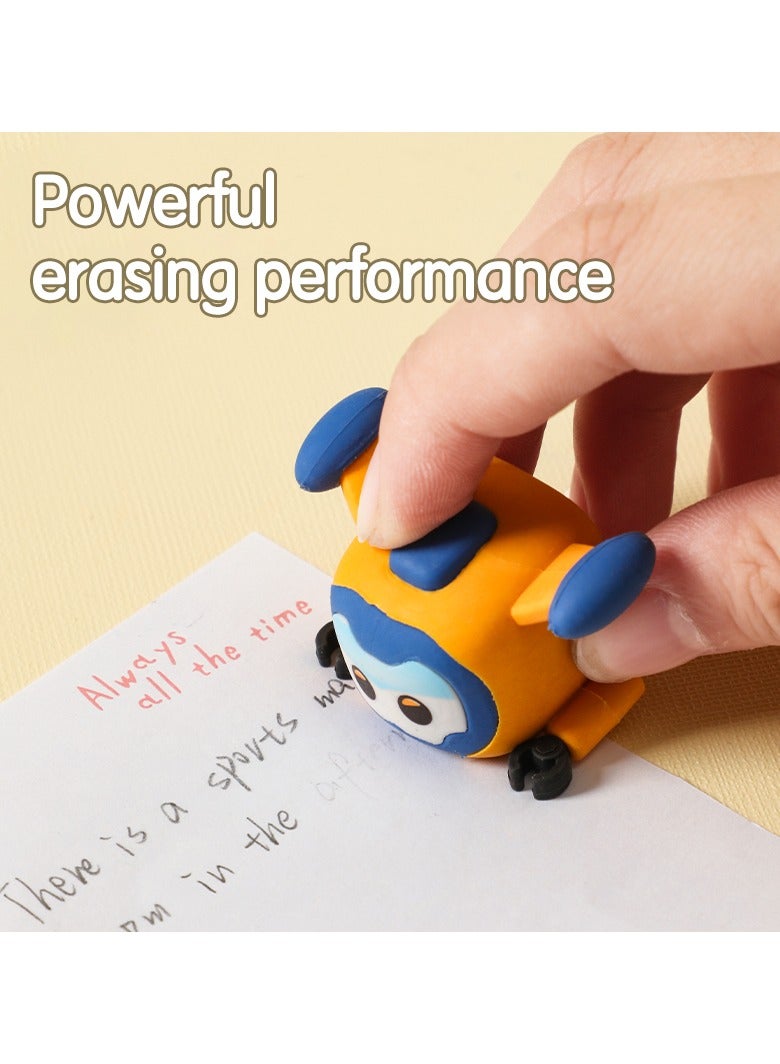 Deli 1 piece Assorted shape and color EH325 Cartoon Character Eraser 40×30×30mm – ideal for fun learning, 3pcs/set - Image 2