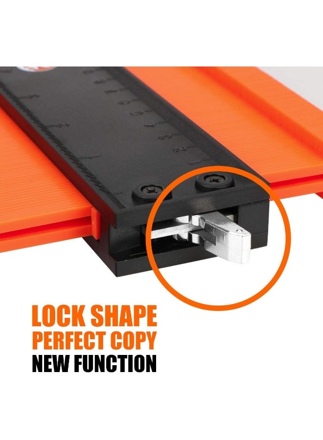 Saker Contour Gauge (10 Inch Lock) Profile Tool-Adjustable Lock-Men Gifts For Men Dad Him Boyfriend Husband-Precisely Copy Irregular Shape Duplicator-Irregular Welding Woodworking Tracing - Image 1
