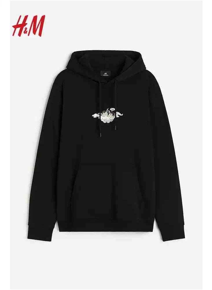 H and M - HM New Casual And Fashionable Loose Printed Hoodie - Image 1