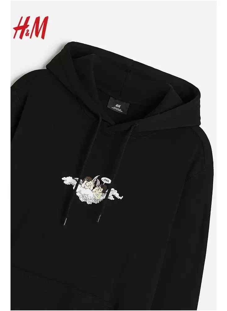 H and M - HM New Casual And Fashionable Loose Printed Hoodie - Image 1