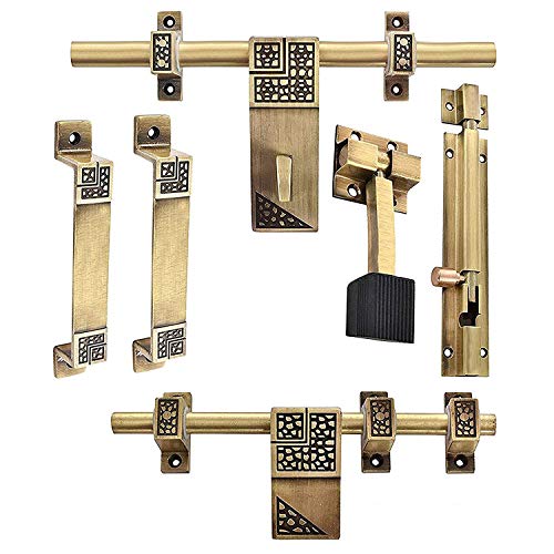 Klaxon Door Accessories Set|Door Kit Door Fittings Kit (1 Aldrop, 1 Latch, 2 Handles, 1 Tower Bolt and 1 Door Stopper) - Image 1