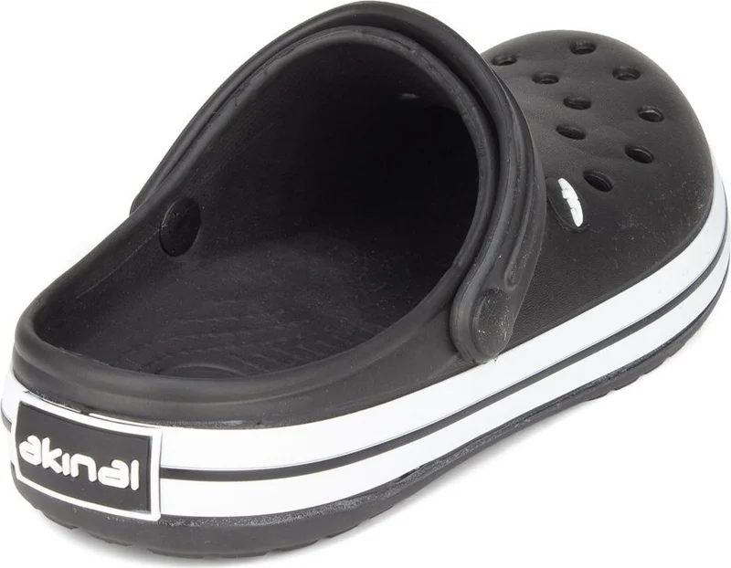 Akınalbella E195 Black Men's Hospital Sabo Slippers Sandals