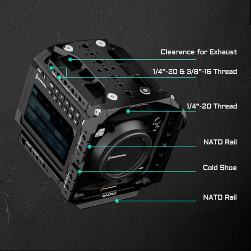 Tilta Camera Cage Compatible with Blackmagic Pyxis 6K/ Pyxis 12K- Includes Full Cage, Quick Release Bottom Plate, and Mini Tool | ES-T21-FCC - Image 4