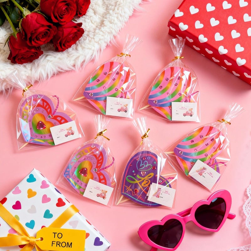 Sealmic Colorful Magic Color Scratch Valentine Scratch Art Hearts Ornaments Decorations Valentines Day Crafts for Kids Classroom Activities Gifts Exchange Party Favors Games - Image 4