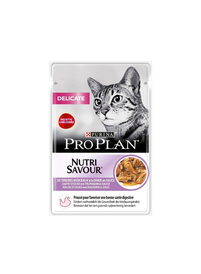 Purina Pro Plan Delicate Nutri Savour Turkey in Gravy Sauce Wet Cat Food - 85 g