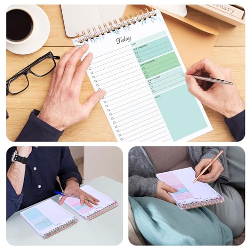 Thboxes 2 Packs To Do List Notepad, Totally 208 Pages To Do List Notebook A5 Undated Daily Planner Notepad with Task Checklist Home Office School Supplies, Green & Pink - Image 5