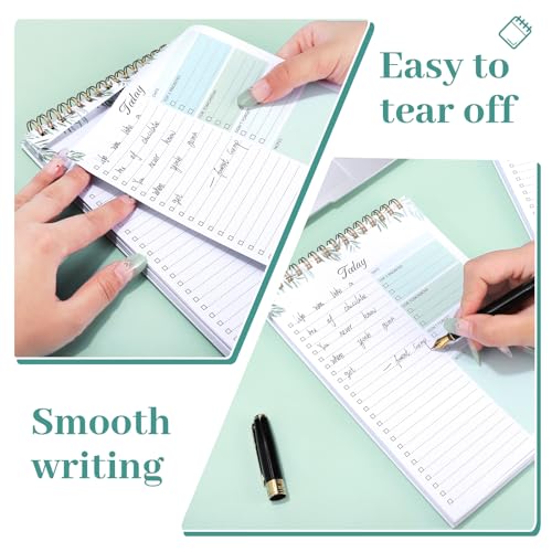 Thboxes 2 Packs To Do List Notepad, Totally 208 Pages To Do List Notebook A5 Undated Daily Planner Notepad with Task Checklist Home Office School Supplies, Green & Pink - Image 4