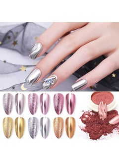Ant 6 Colours Rose Gold Chrome Nail Powder, Mirror Effect Chrome Pigments, Manicure Powder for Nail Decoration Salon Home DIY  - Image 4